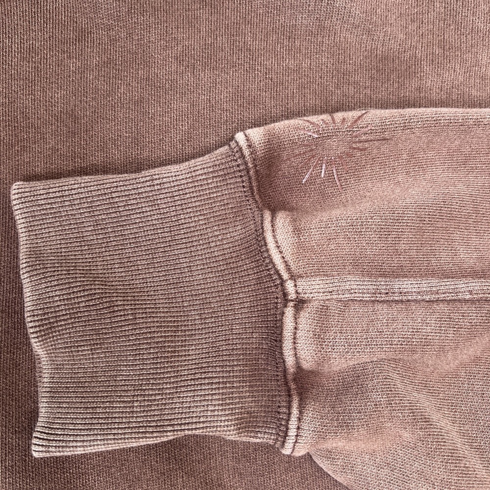 OFFLINE by Aerie Cropped Hoodie Women XL Brown Washed Thumbhole Pullover - Picture 6 of 9